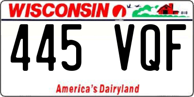 WI license plate 445VQF