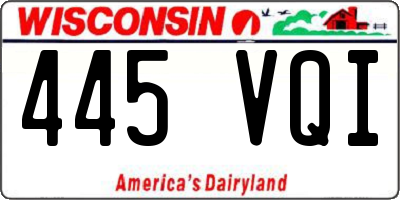 WI license plate 445VQI