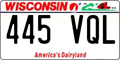 WI license plate 445VQL