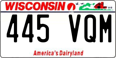 WI license plate 445VQM