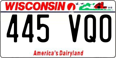 WI license plate 445VQO
