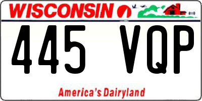 WI license plate 445VQP