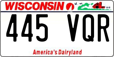 WI license plate 445VQR