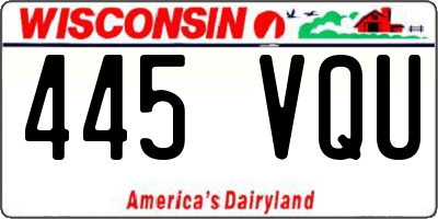 WI license plate 445VQU