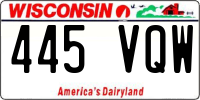 WI license plate 445VQW