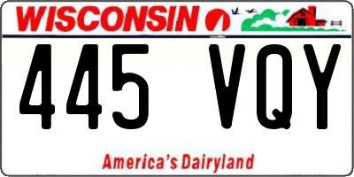 WI license plate 445VQY