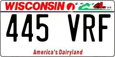 WI license plate 445VRF