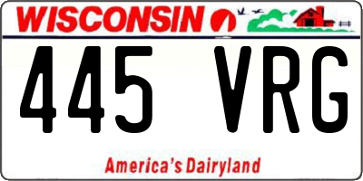 WI license plate 445VRG
