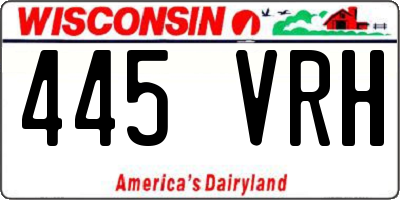 WI license plate 445VRH