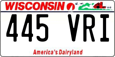 WI license plate 445VRI