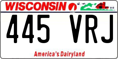 WI license plate 445VRJ
