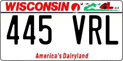 WI license plate 445VRL