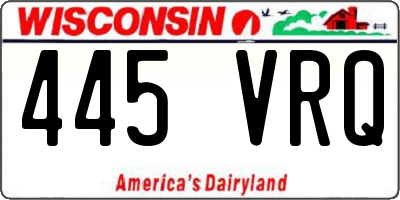 WI license plate 445VRQ