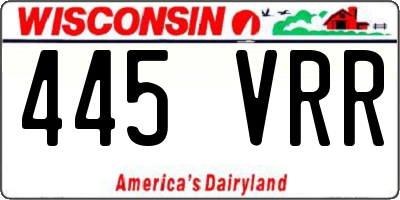 WI license plate 445VRR