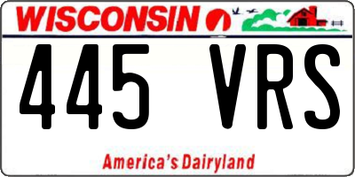 WI license plate 445VRS
