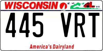 WI license plate 445VRT