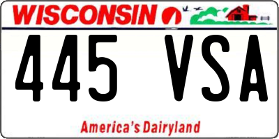 WI license plate 445VSA