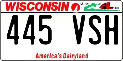 WI license plate 445VSH