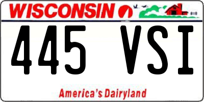 WI license plate 445VSI