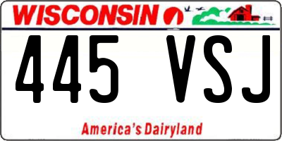 WI license plate 445VSJ