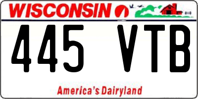 WI license plate 445VTB