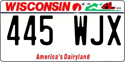 WI license plate 445WJX