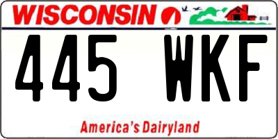 WI license plate 445WKF