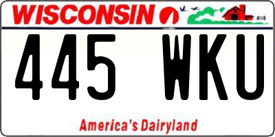 WI license plate 445WKU