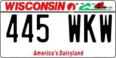 WI license plate 445WKW