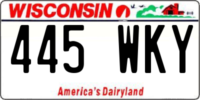 WI license plate 445WKY