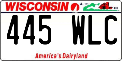 WI license plate 445WLC