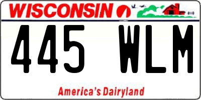 WI license plate 445WLM