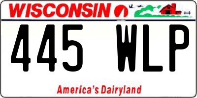 WI license plate 445WLP
