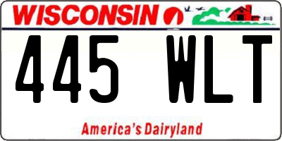 WI license plate 445WLT
