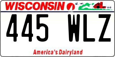 WI license plate 445WLZ
