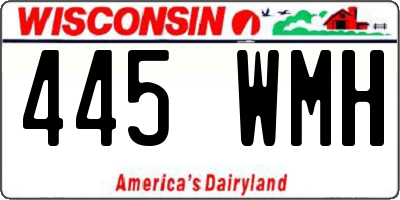 WI license plate 445WMH