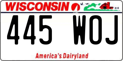 WI license plate 445WOJ