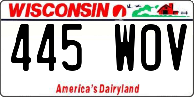 WI license plate 445WOV