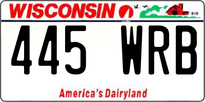 WI license plate 445WRB