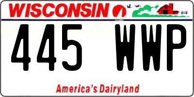 WI license plate 445WWP
