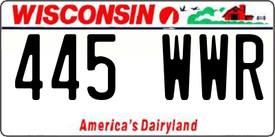 WI license plate 445WWR