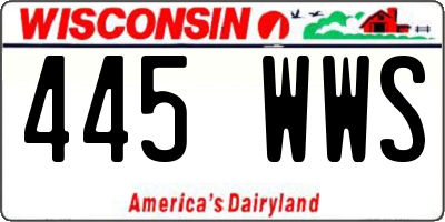 WI license plate 445WWS