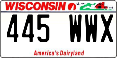 WI license plate 445WWX