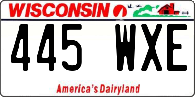 WI license plate 445WXE