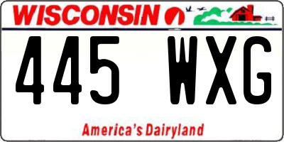 WI license plate 445WXG