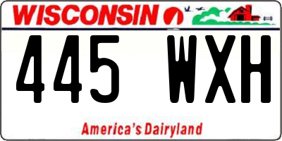 WI license plate 445WXH