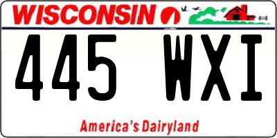 WI license plate 445WXI