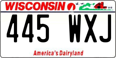 WI license plate 445WXJ