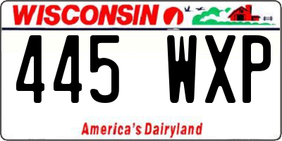 WI license plate 445WXP