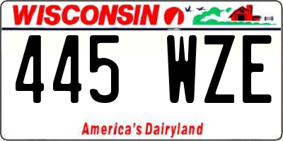 WI license plate 445WZE